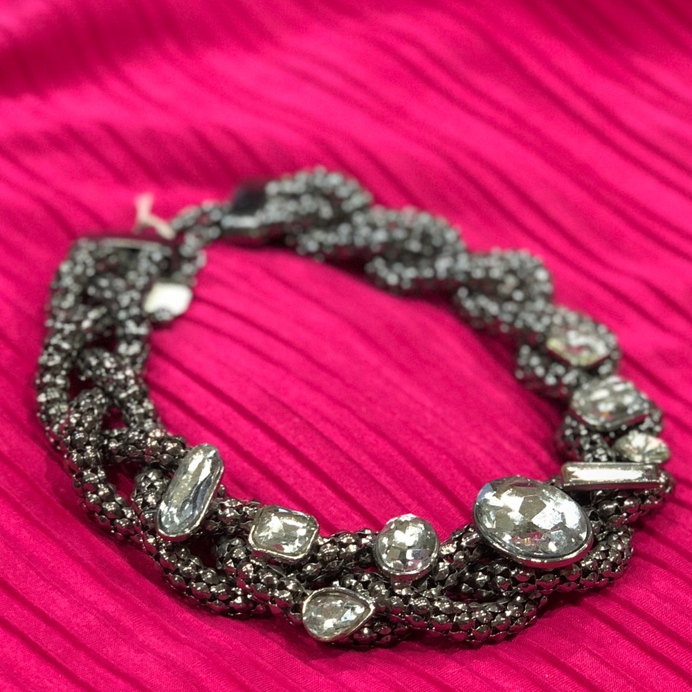 Statement Chunky Rhinestone Chain Necklace - Picture 3 of 8